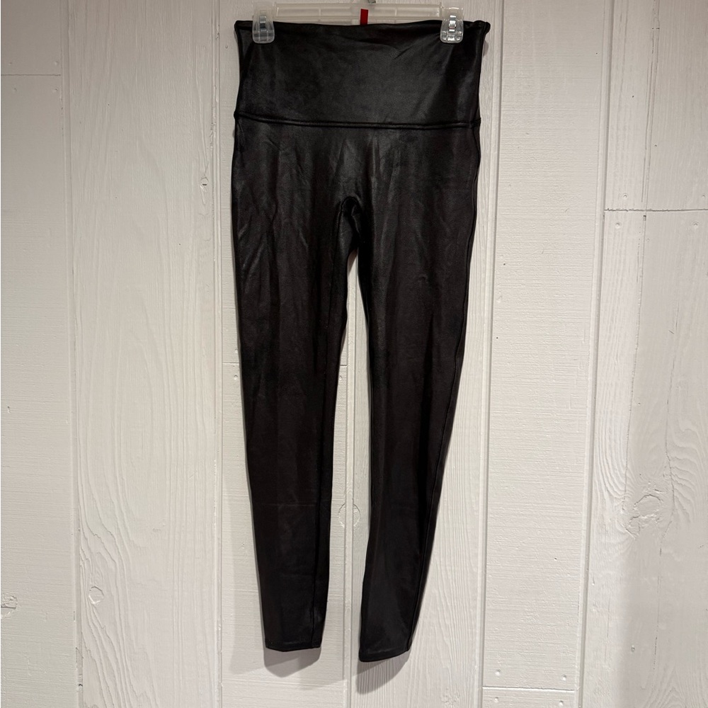 SPANX Shiny Black High-Waisted Leggings